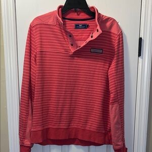 Vineyard Vines Pink Striped Quarter-Zip